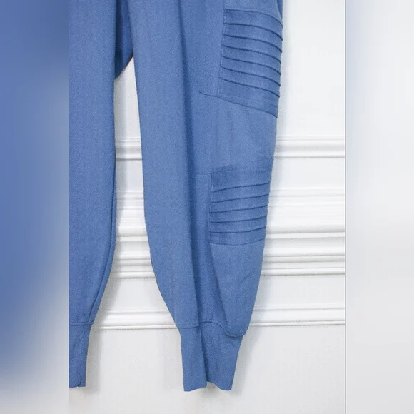 Athleta Venice High Rise Moto Joggers Cottage Blue Zip Pockets Sz 1X Athleisure - Picture 7 of 12